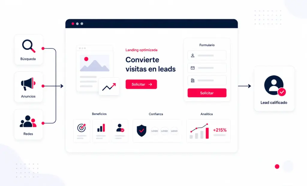 Landing pages para generación de leads: elementos clave