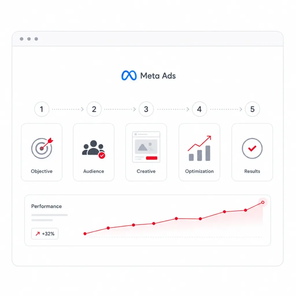 proceso para crear anuncios en meta ADS infografía
